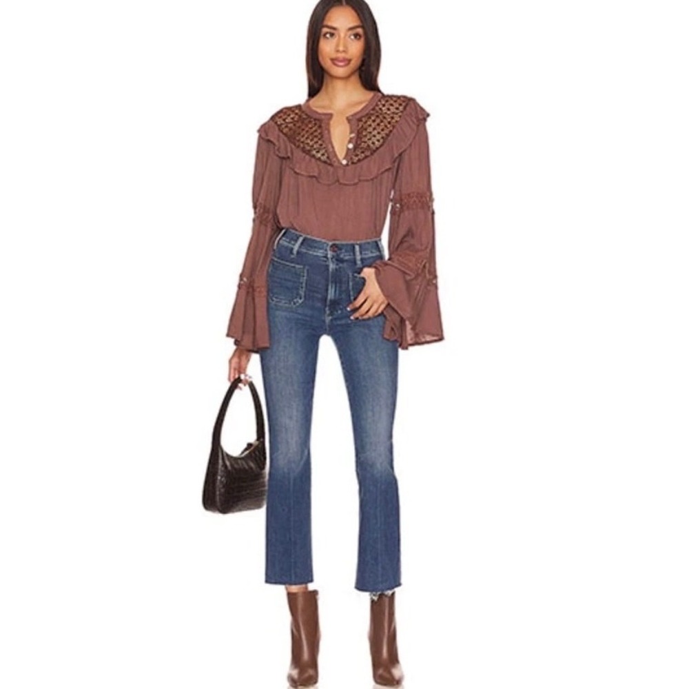 MOTHER The Hustler Patch Pocket Ankle Fray Jeans Out For The Evening 31